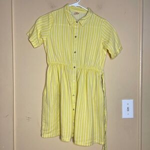 Yellow Striped Kids Dress